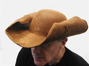 Hat Pirate Pleather Brown w/Bendable Rim