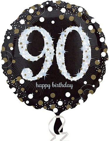 18" Sparkle Celebration 90th Mylar Balloon