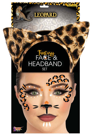 Headband & Face Jewels Leopard