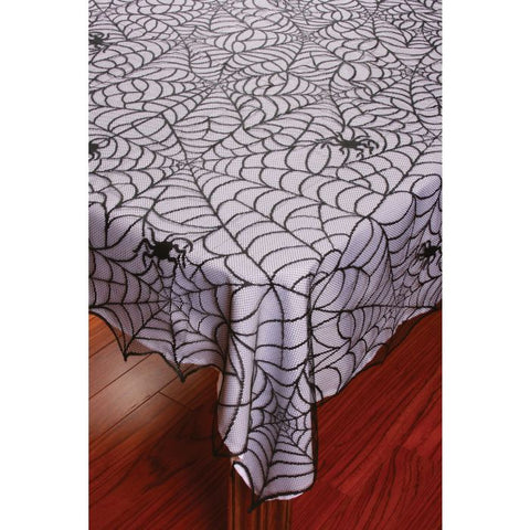 Lace Tablecloth Spiderweb Black