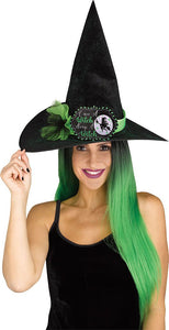 Hat Witch Witty Green Glitter