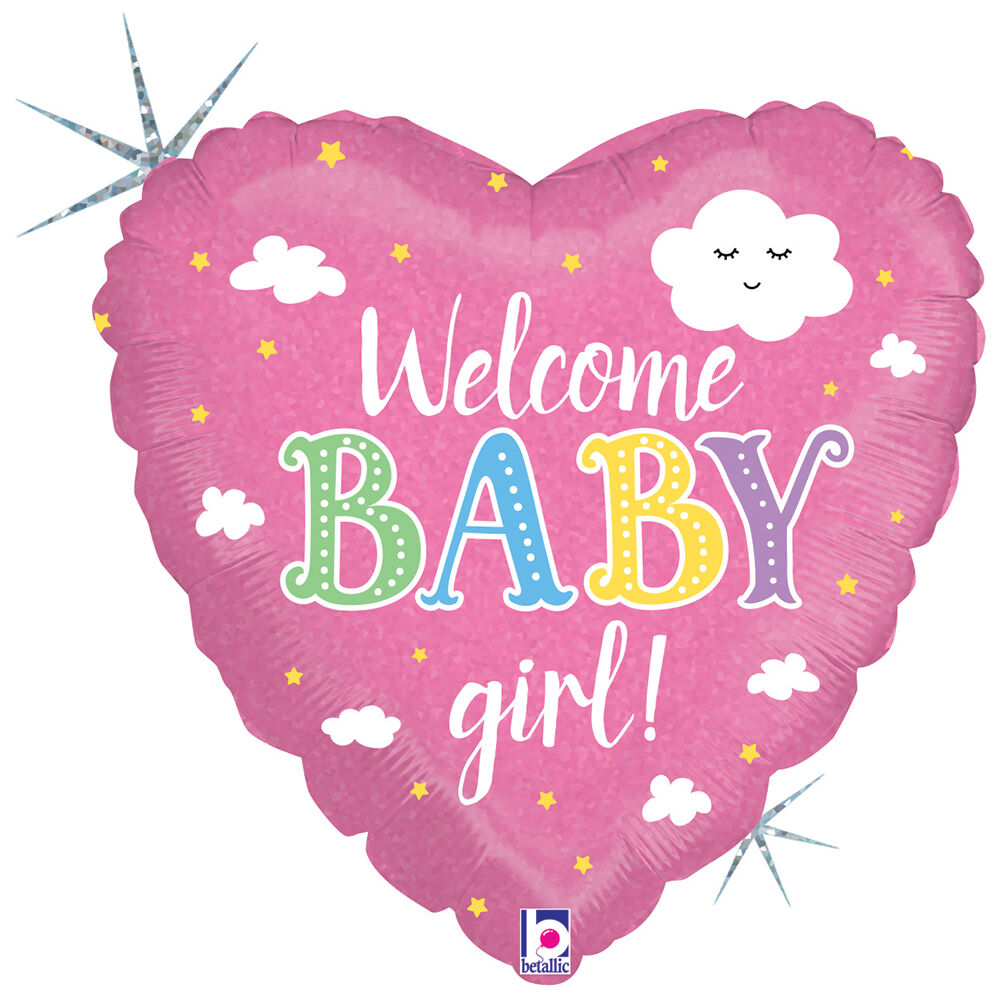 Balloon Mylar Welcome Girl Heart