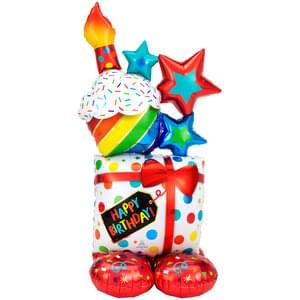 Balloon Mylar Airloon BDAY STAC AIR FILL