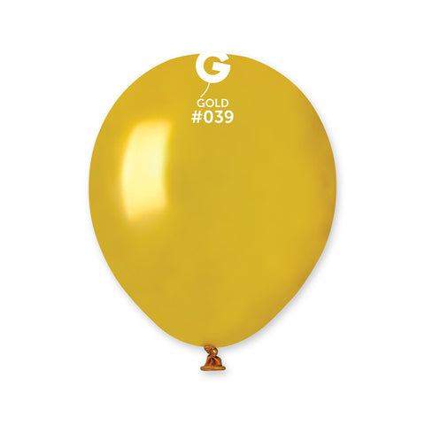 100 Count 5IN Metal Gold Balloons