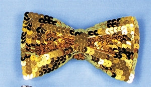 Bow Tie Sequin Gold