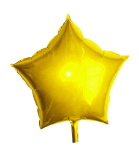 19" Gold Star Shape Foil Mylar Balloon