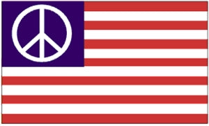 Flag 3X5 Peace w/Red & White Stripe