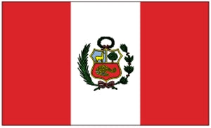 Flag 3X5 Peru With Crest