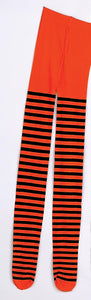 Tights - Orange/Black Stripe