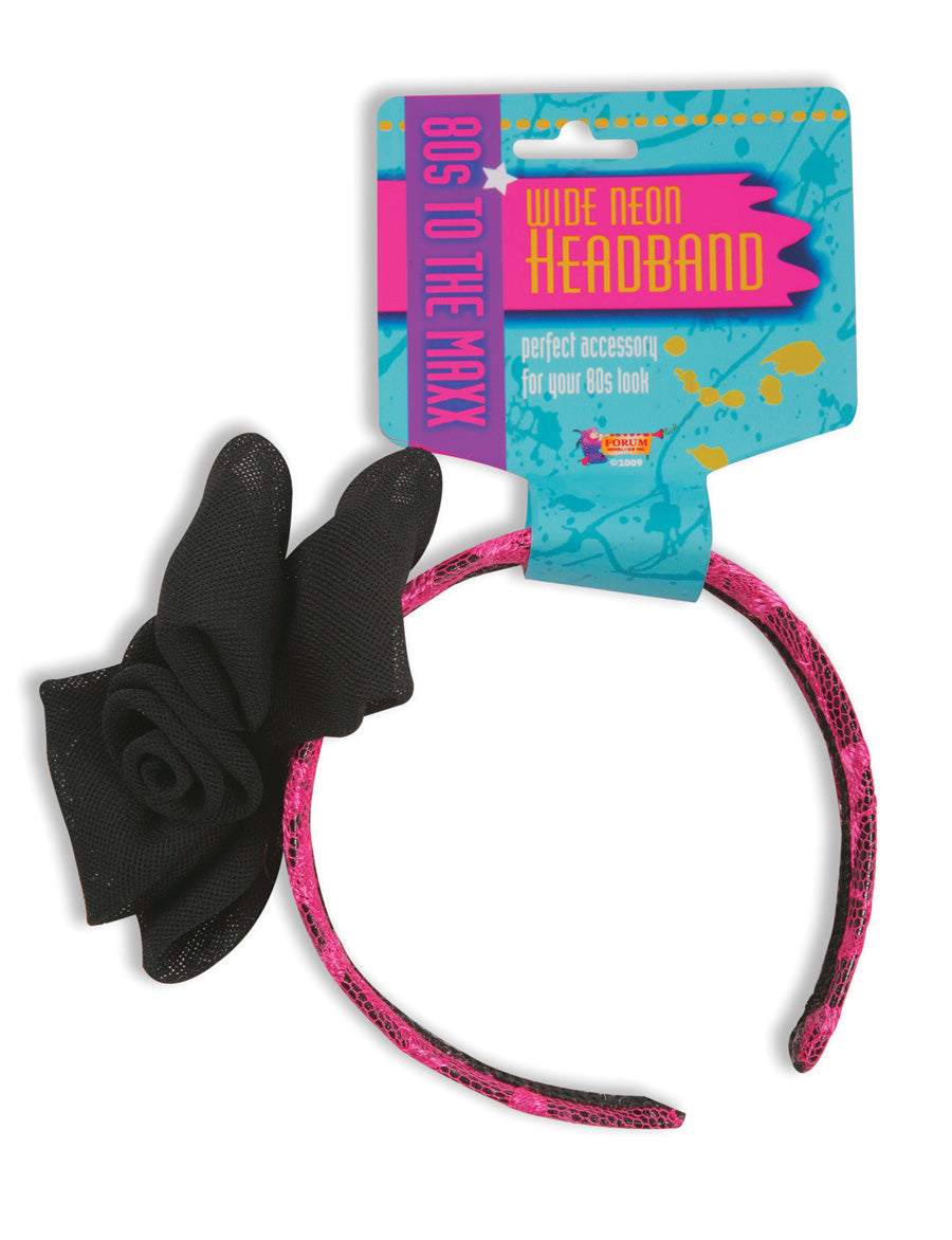 Neon Lace Headband - Pink