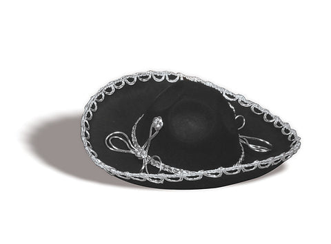 Hat Sombrero Black w/Silver Trim