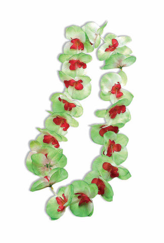 Flower Lei - Lime/Red Hibiscus