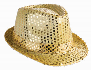 Sequin Fedora - Gold