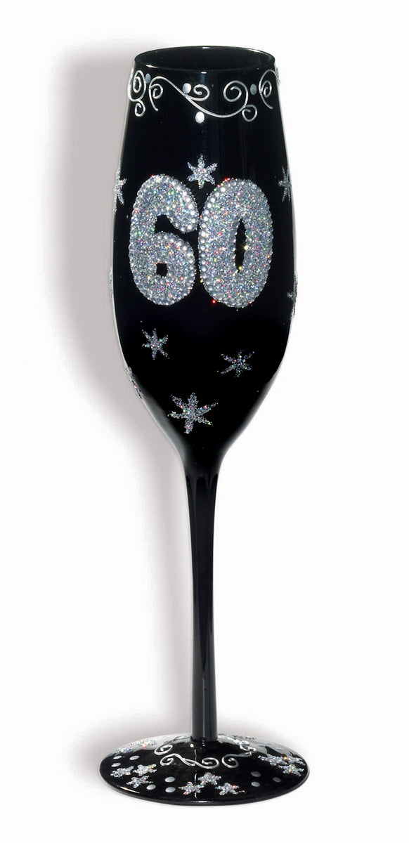 Glass Champagne Flute - 60th