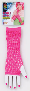 Double Fishnet Gloves - Pink