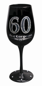 Glass Wine Goblet - 60 and Gorgeous