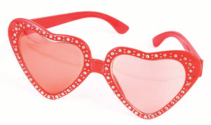 Red Heart Shaped Rhinestone Glasses