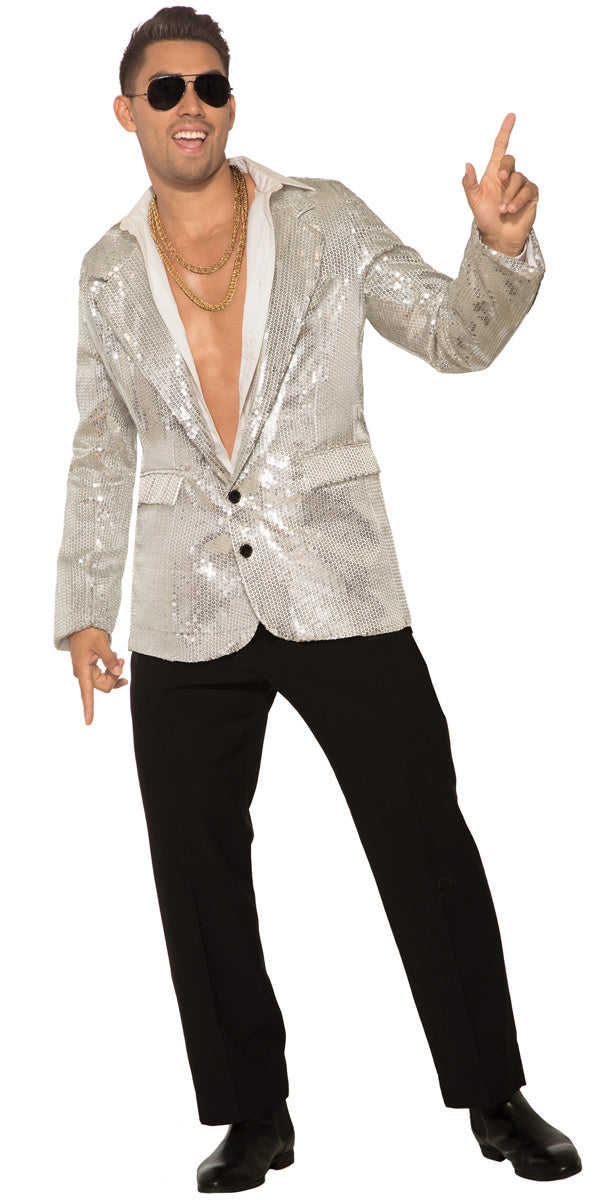Disco Sequin Blazer - Silver