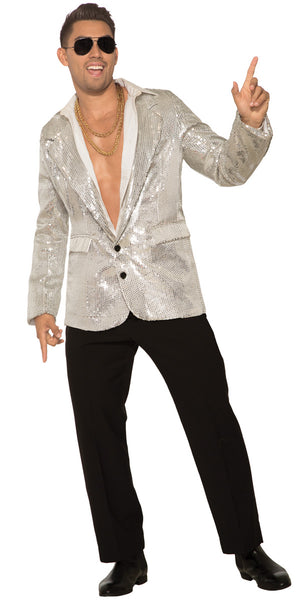 Disco Sequin Blazer - Silver