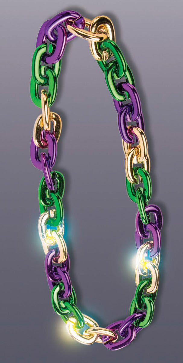 Light-up Mardi Gras Chain Necklace