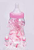 Jumbo Baby Bottle w/Mini Baby Bottles - Pink