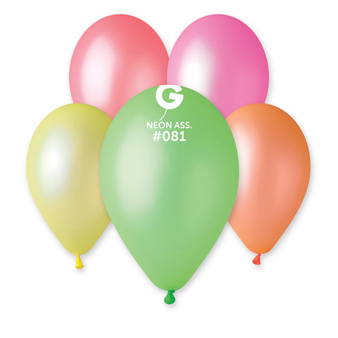 50 Count 12IN Neon Assorted Balloons