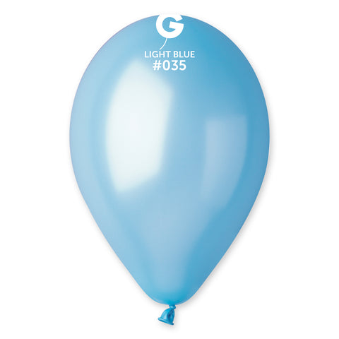50 Count 12IN Light Blue Metal Balloons
