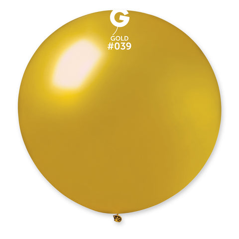 2 Count Metal Gold Latex Balloon 30"