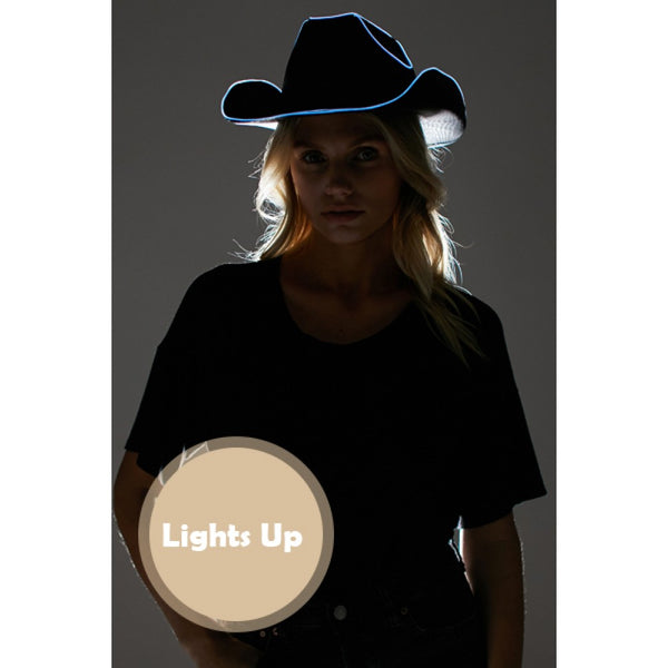 Hat Cowboy Lightup Blue