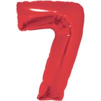 34" Foil Red Number 7 Balloon