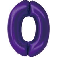 34" Foil Purple Number 0 Balloon