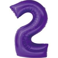 34" Foil Purple Number 2 Balloon