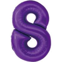 34" Foil Purple Number 8 Balloon