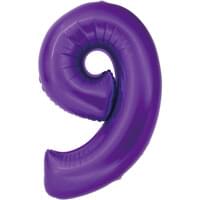 34" Foil Purple Number 9 Balloon