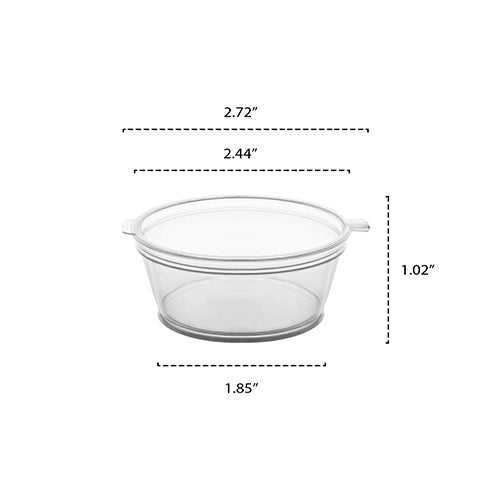Portion Cups w/Hinged Lids 2OZ 100CT