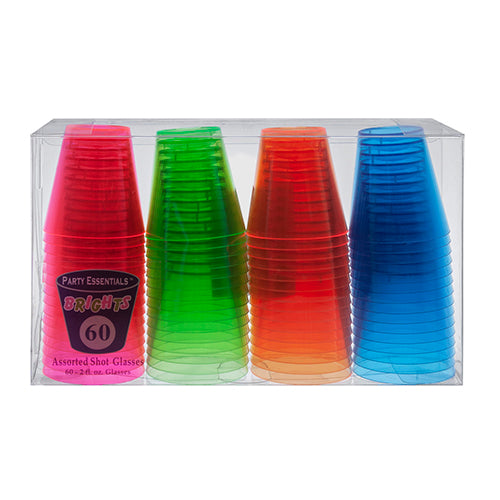 SHOT GLASSES NEON 60CT