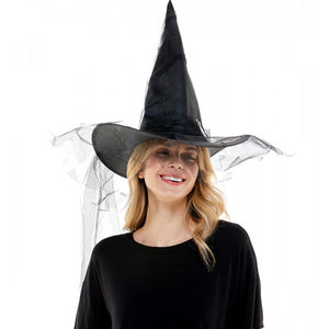 Witch Hat Black w/Silver Buckle Sheer