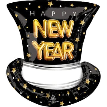 Top Hat New Years Mylar Balloon