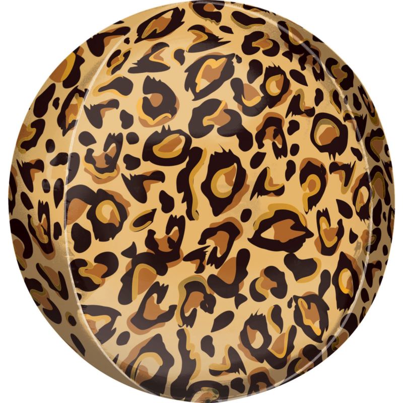 Balloon Mylar Orbz Leopard 15"