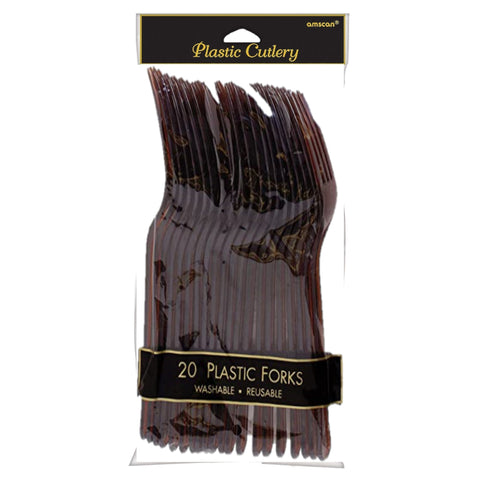 Plastic Forks - Chocolate Brown - 20CT