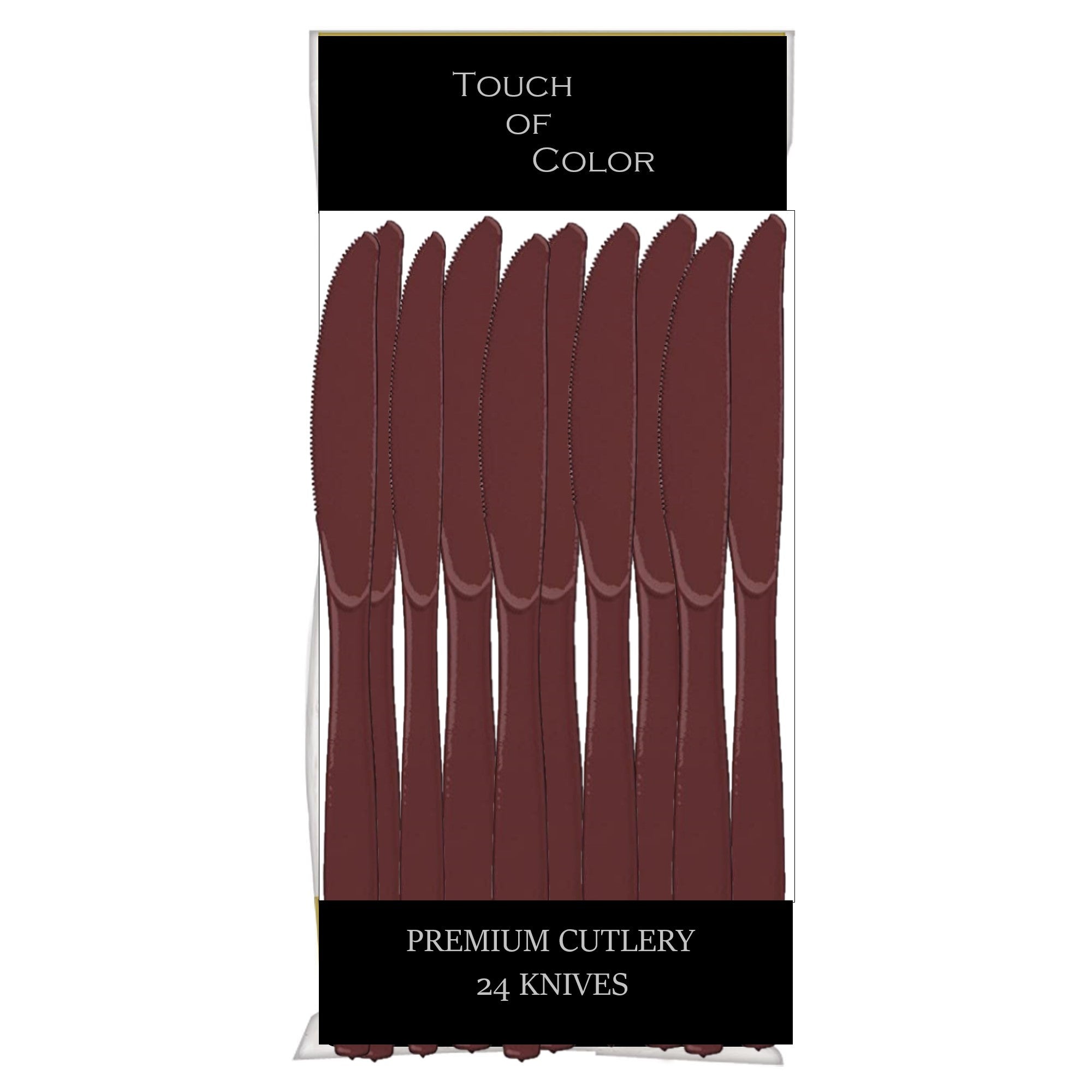 Plastic Knives - Chocolate Brown - 24CT
