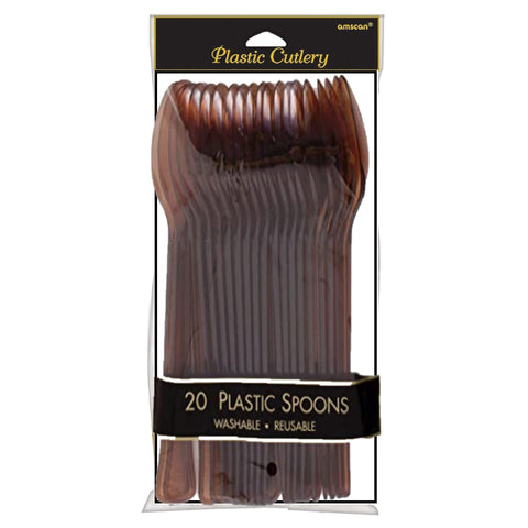 Plastic Spoons - Brown - 20CT