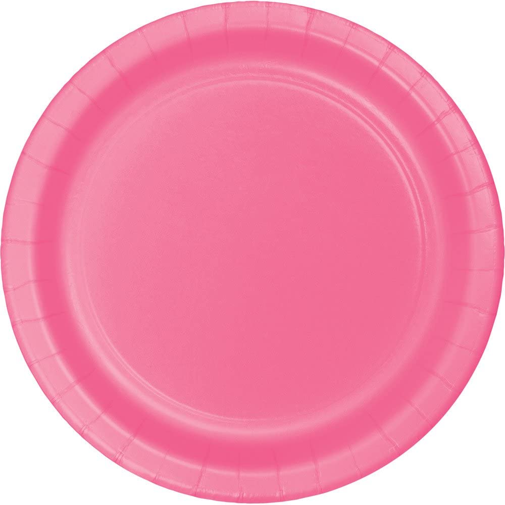 6 7/8" Round Paper Plates - Pink Candy - 24CT