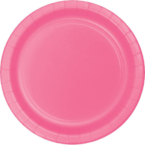 6 7/8" Round Paper Plates - Pink Candy - 24CT