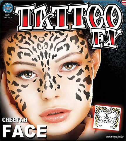 Tinsley Transfers Cheetah Face Tattoo