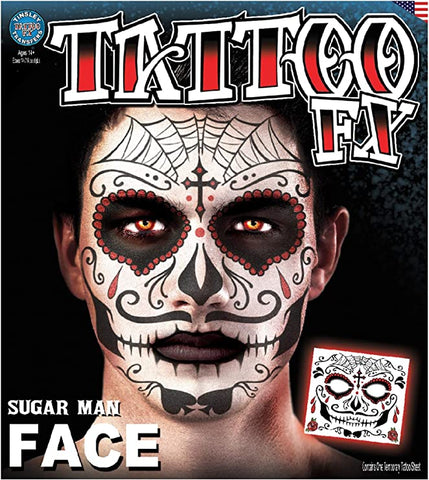 Tinsley Transfers Sugar Man Face Tattoo
