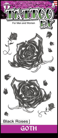 Tinsley Transfers Black Roses Goth Tattoo
