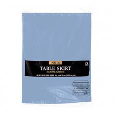 14' x 29" Plastic Table Skirt - Pastel Blue