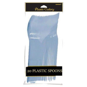 Plastic Spoons - Pastel Blue - 20CT