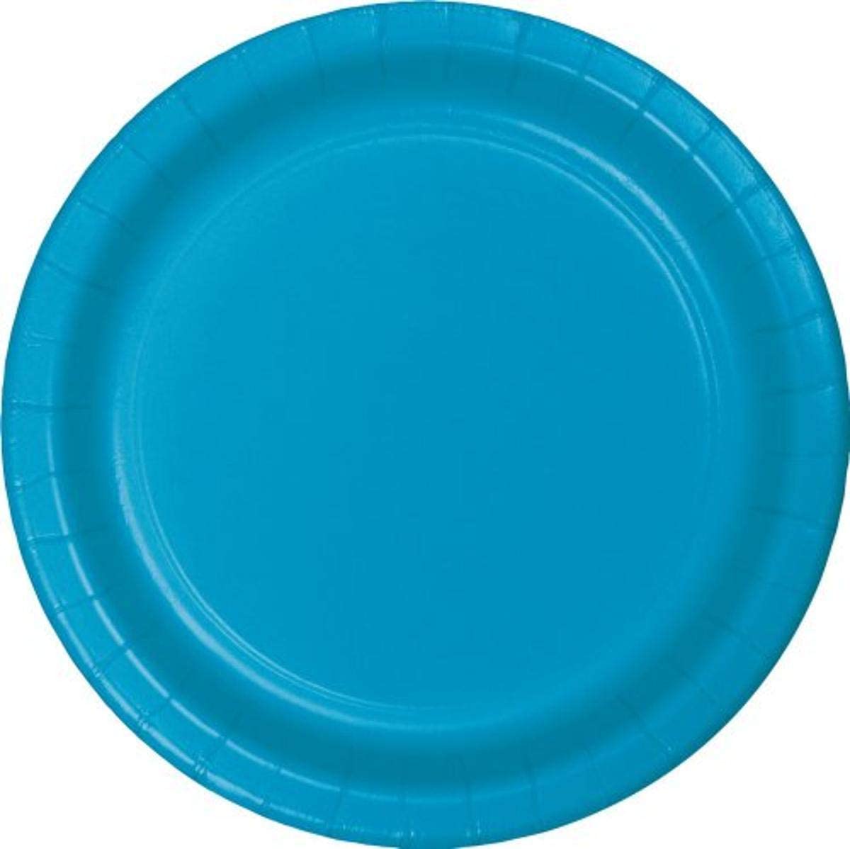 6 7/8" Round Paper Plates - Turquoise - 24CT